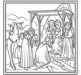 Giotto Magi Adoration Magos Reyes Adorazione Eucharistic Arcimboldo Supercoloring Kolorowanka sketch template
