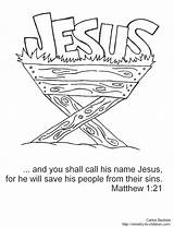 Jesus Coloring Manger Name Verse Call His Without sketch template