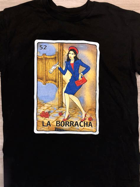 La Borracha Loteria Mexican Funny Card Game Short Sleeve