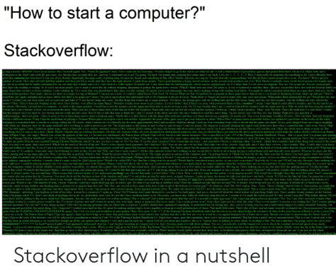 How To Start A Computer Stackoverflow Go Hug A Moose