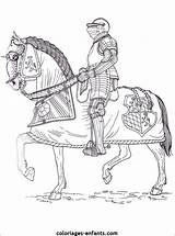 Coloring Pages Chevalier Coloriages Knight Chevaliers Dessin Coloriage Adult Drawing Horse Colouring Cheval Imprimer Colorier Medieval Moyen Et Books Enfants sketch template