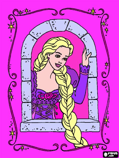 barbie rapunzel coloring page printable barbie rapunzel
