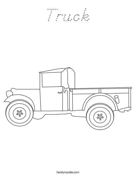 truck coloring page dnealian twisty noodle
