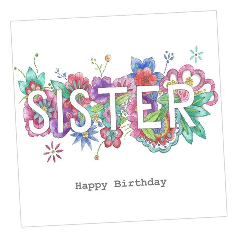 Sister Birthday Embellished Card Taken From An Original Etsy