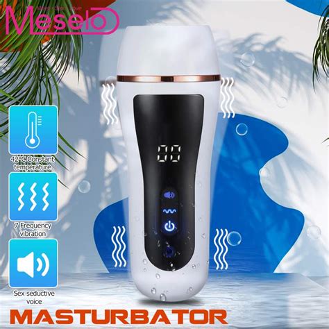 meselo automatic clamp sucking massager 7 modes vibration heating male