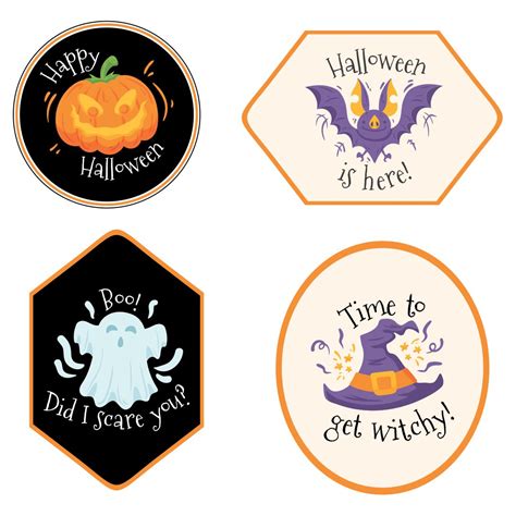 happy halloween  printable labels     printablee
