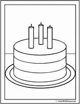 Birthday Coloring Cake Pages Cakes Third Pdf Printables sketch template