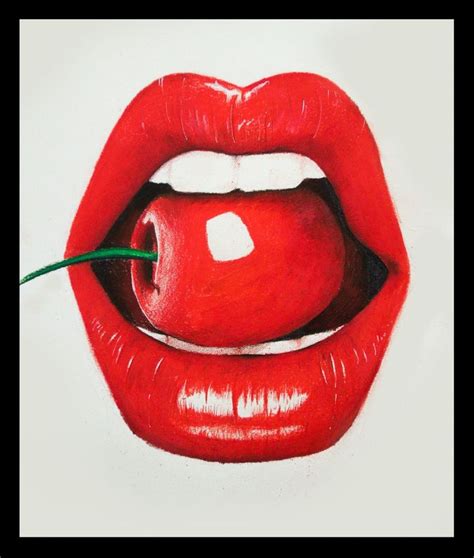 cherry lips  zac  deviantart lippenciltutorial pop art lips