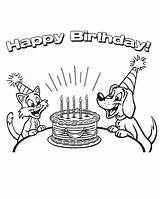 Coloring Pages Birthday Happy Printable Dogs Dog Card Popular sketch template