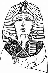 Mask Pharaoh Coloring Egypt Egyptian Drawings sketch template