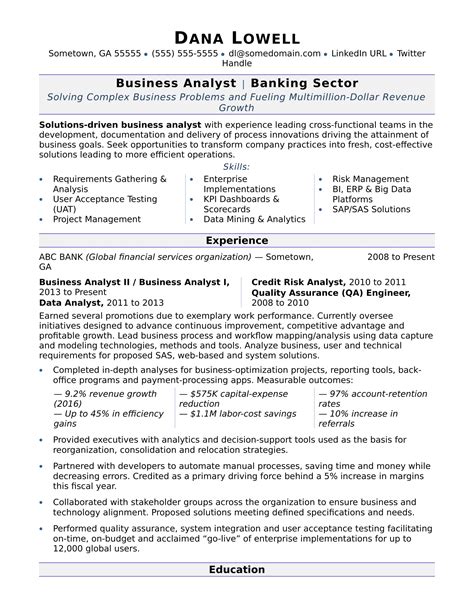 resume samples  business analyst entry level business analyst resumes