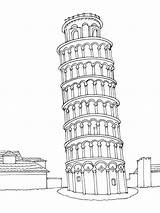 Pisa Torre Inclinada Descripción sketch template