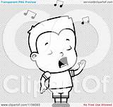 Singing Boy Little Outlined Coloring Clipart Vector Cartoon Thoman Cory sketch template