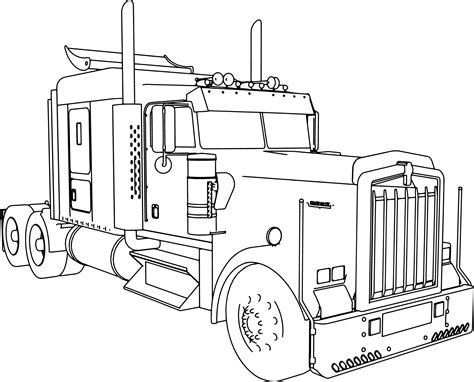 kenworth   long trailer truck coloring page wecoloringpagecom