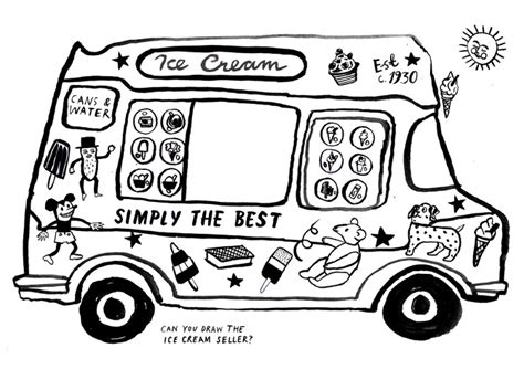ice cream truck coloring page sketch coloring page