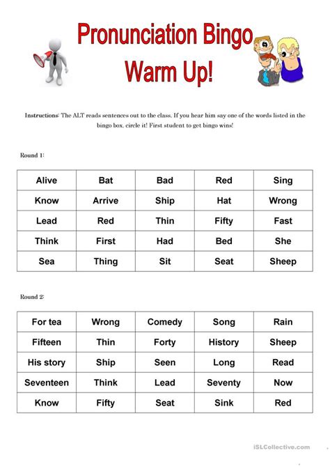 esl pronunciation worksheets db excelcom