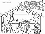 Nativity Coloring Pages Scene Printable Christmas Manger Sunday School Story Colouring Color Away Outdoor Line Preschool End Year Drawing Sheets sketch template