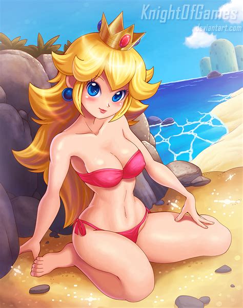 rule 34 beach bikini female knightofgames outdoors princess peach solo super mario bros 2310752