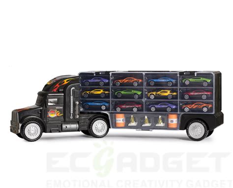 big daddy tractor trailer car collection case carrier transport toy truck  kids includes