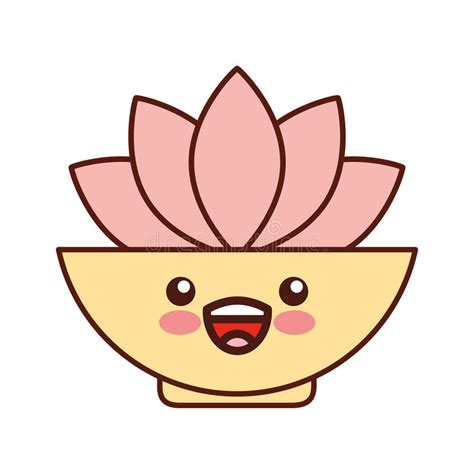 natural flower spa kawaii character stock vector illustration