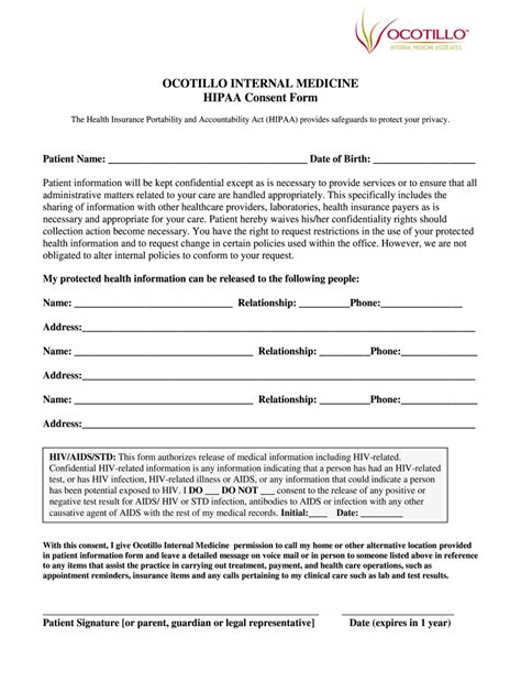 Hipaa Acknowledgement And Consent Form Fill Out And Sign Printable