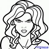 Widow Coloring Draw Pages Drawing Marvel Scarlett Johansson Face Angry Girl Drawings Step Dragoart Easy Printable Avengers Characters Comics Dawn sketch template