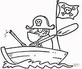 Coloring Crossbones Skull Pages Pirates Printable Flag Clipart Template Pirate Boat sketch template