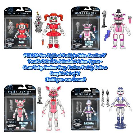 Set Of 4 Funko Five Nights At Freddy S Fnaf Sister Location 5