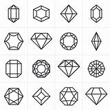 Jewelry Jewel Gem Illustrations Vector Clip Icon Cut Symbols Icons Stock Faceted Symbol Collection sketch template