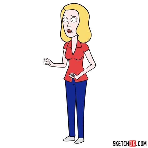How To Draw Beth Smith From Rick And Morty Step By Step