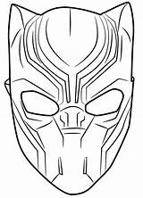 Pantera Marvel Máscara sketch template