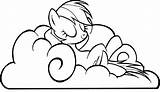Pony Little Rainbow Dash Coloring Pages Cloud Book Drawing Ponyville Color Getdrawings sketch template