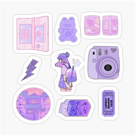 cute purple aesthetic pack sticker  imagilure   sticker