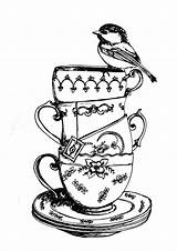 Teacup Teacups Clipartmag sketch template