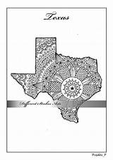 Coloring Texas Pages Printable Adult Maps Choose Board States Map sketch template
