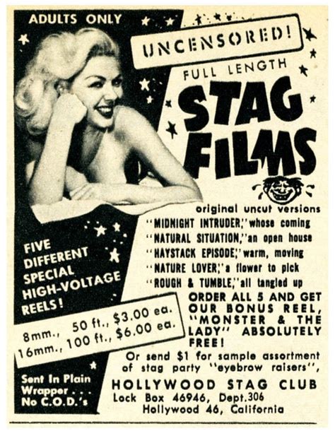 true bob files stag film  ads vintage advertising art