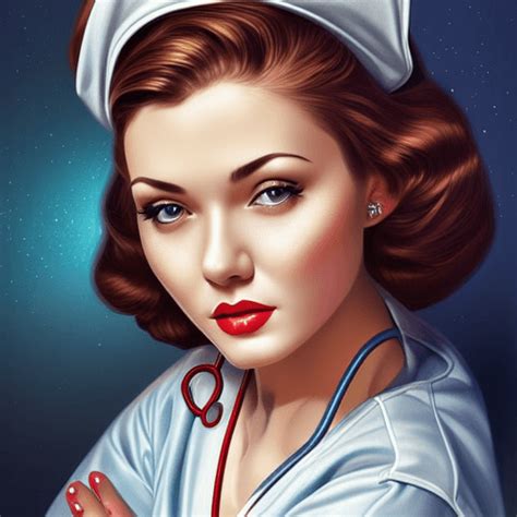 beautiful intricate nurse pinup girl detailed portrait illustration