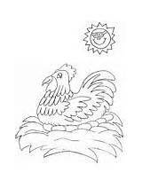 Coloring Hen Pages Chickens Roosters Hens Nest Ws sketch template