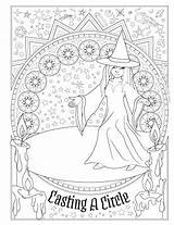 Coloring Book Pages Spells Shadows Books Spell Printable Witch Pagan Adults Colouring Fantasy Adult Sheets Choose Board sketch template