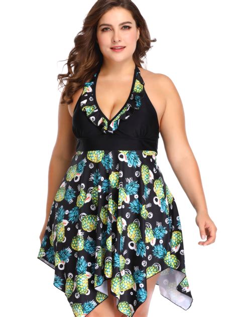 sexy dance women s plus size swimsuit floral printed