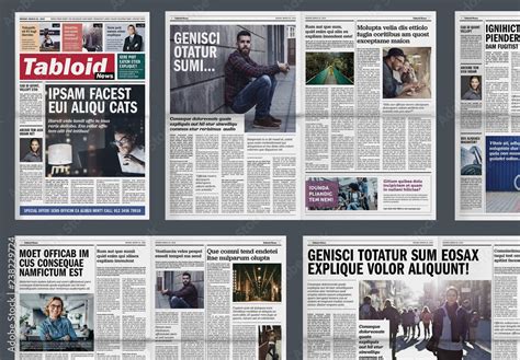 tabloid newspaper layout stock template adobe stock