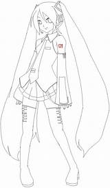 Miku Hatsune Lineart Vocaloid Cousin sketch template