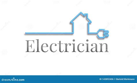 electrician logo house    cable stock illustration