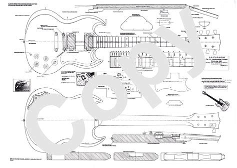 luthiers plan  build gibson sg guitar plans  size