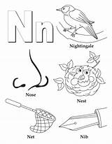 Nose Coloring Pages Kids Letter Getcolorings Printable sketch template