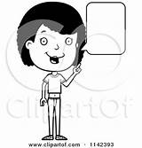 Talking Teenage Clipart Girl Adolescent Coloring Cartoon Thoman Cory Vector Outlined Royalty Girls 2021 sketch template