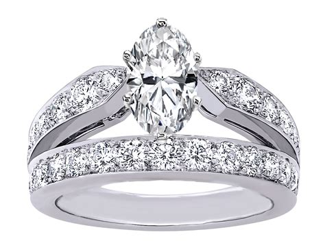 Engagement Ring Oval Diamond Double Band Engagement Ring Es1235ov