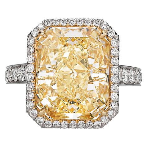 fancy yellow diamond ring  carats  sale  stdibs