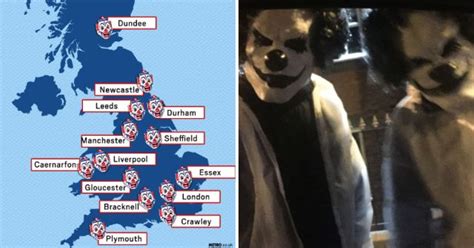 killer clown sightings uk map as scary craze continues to sweep the