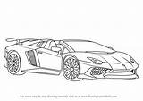 Lamborghini Aventador Roadster Voiture Voitures Drawingtutorials101 sketch template